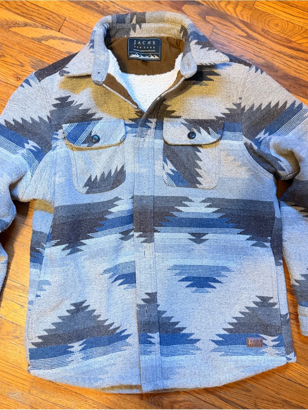 Jachs New York Men’s Aztec Sherpa Lined Shirt Jacket Shacket